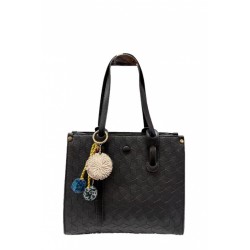 Sac noir avec pompons