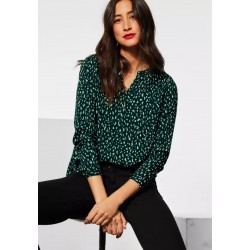 Chemisier imprimé noir et vert