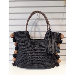 Sac raphia noir